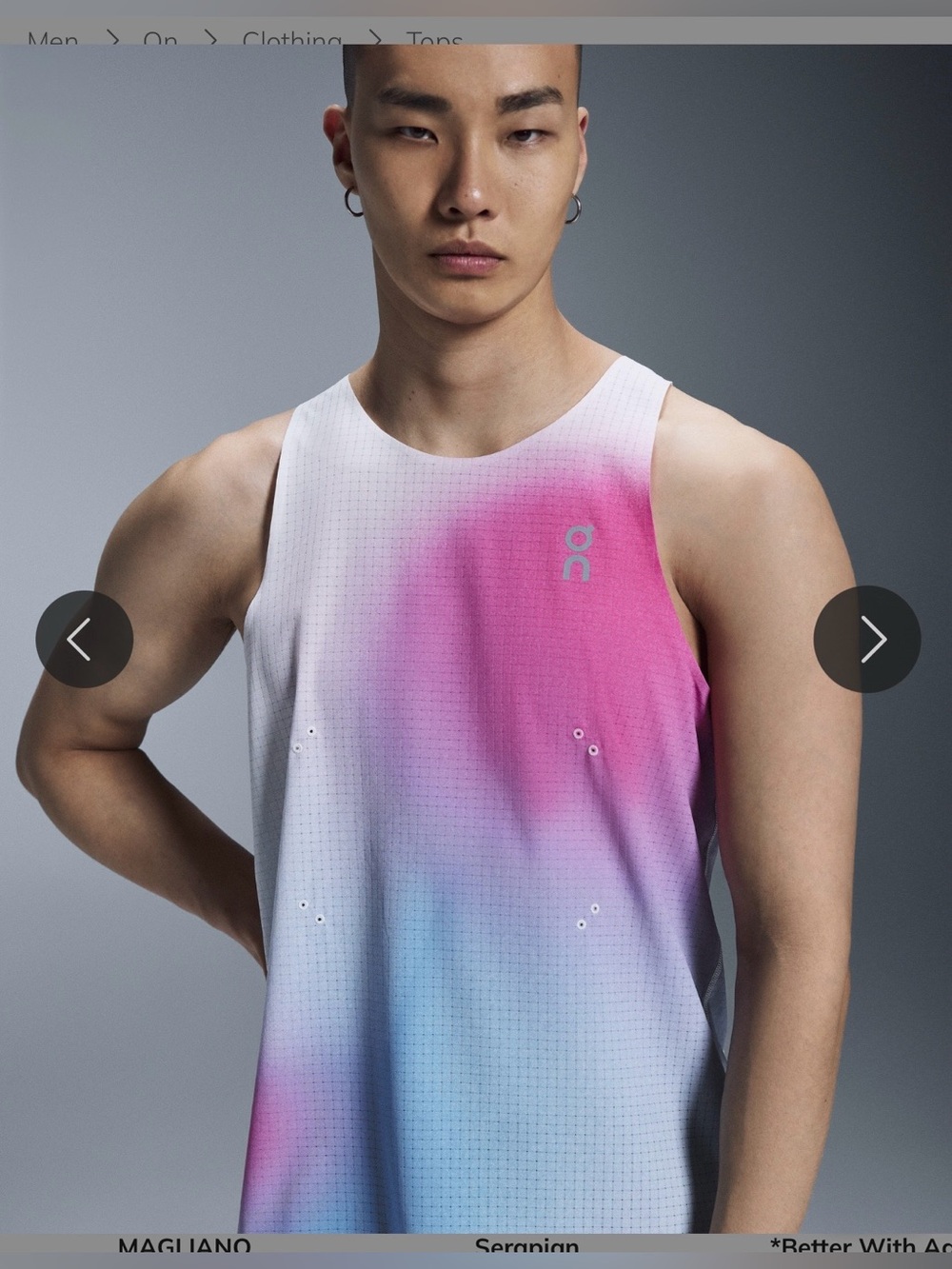 On Running Men's Pink and Blue Gradient Athletic Tank